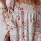 Printed Off-Shoulder Long Sleeve Blouse