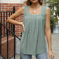 Eyelet Square Neck Tank