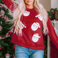 Sequin Santa Patch Round Neck Sweatshirt