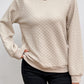 Texture Round Neck Long Sleeve Sweatshirt