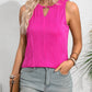 Textured Cutout Round Neck Tank