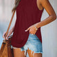 Round Neck Wide Strap Ruched Tank