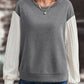 Contrast Round Neck Long Sleeve Sweatshirt