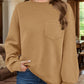 Full Size Texture Round Neck Long Sleeve Sweatshirt