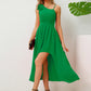 Bow Asymmetrical Neck Sleeveless Dress