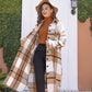 MeiMei Plaid Button Up Dropped Shoulder Coat