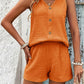 V-Neck Wide Strap Top and Shorts Set