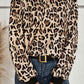 Leopard Round Neck Dropped Shoulder Sweatshirt