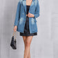 Lapel Collar Washed Denim Top