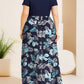 Plus Size Printed Round Neck Short Sleeve Maxi Dress