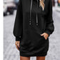 Textured Drawstring Tunic Hoodie