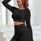 Round Neck Long Sleeve Active Top