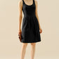 Doublju Full Size Round Neck Ruched Sleeveless Dress with Pockets