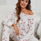 Flamingo Long Sleeve Top and Pants Lounge Set