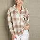 Double Take Plaid Half-Zip Collared Curved Hem Sweatshirt