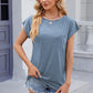 Pocketed Heathered Cap Sleeve T-Shirt