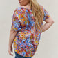 Be Stage Full Size Printed Dolman Flowy Top