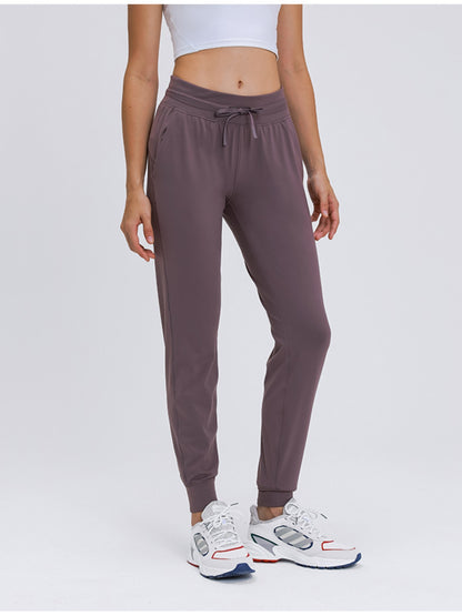 Double Take Tied Joggers with Pockets