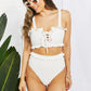 Frill Trim Lace-Up Bikini Set