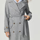 Collared Neck Long Sleeve Longline Coat