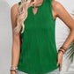 Textured Cutout Round Neck Tank