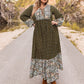 Plus Size Lace-Up Long Sleeve Dress