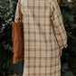 Plaid Collared Neck Long Sleeve Shirt Dress