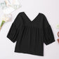 Dropped Shoulder V-Neck Blouse