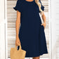 Round Neck Flounce Sleeve Dress with Pockets