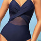 Crisscross Halter Neck One-Piece Swimwear