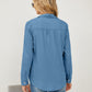 Pocketed Button Up Long Sleeve Denim Shirt