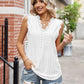 Eyelet Lace Trim Eyelash V-Neck Tank