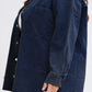 Plus Size Snap Down Pocketed Denim Jacket