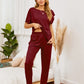 Boat Neck Top and Pants Lounge Set