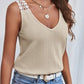 Full Size Lace Detail V-Neck Tank