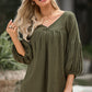 Dropped Shoulder V-Neck Blouse