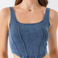 Seam Detail Cropped Denim Tank