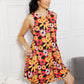 Yelete Full Size Floral Sleeveless Dress with Pockets