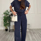 Round Neck Short Sleeve Top and Drawstring Pants Set