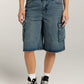 Mid-Rise Waist Denim Shorts with Pockets