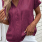 Notched Short Sleeve Blouse