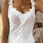 Full Size Lace Detail V-Neck Tank