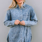 Button Up Dropped Shoulder Denim Top