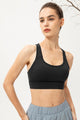Scoop Neck Long Sports Bra Black