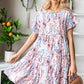 Printed Short Flounce Sleeve Tiered Dress