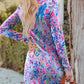 Floral Print Round Neck Long Sleeve Dress