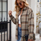 Mandy Pocketed Plaid Collared Neck Long Sleeve Shirt