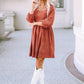 Square Neck Three-Quarter Sleeve Mini Dress