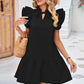 Tie Neck Ruffle Hem Dress