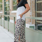 Leopard Color Block V-Neck Slit Dress